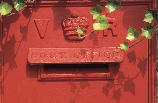 英格兰,伦敦,红色,邮箱,特写