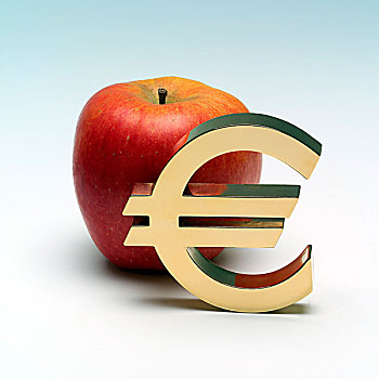 欧元,欧洲货币,标识,苹果