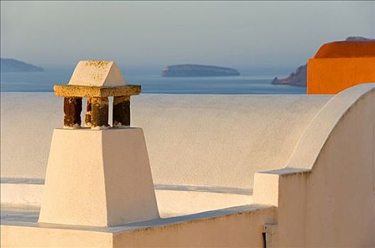 烟囱,锡拉岛,基克拉迪群岛,爱琴海,希腊