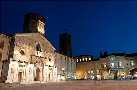 夜景,大教堂,市政厅,北方,意大利