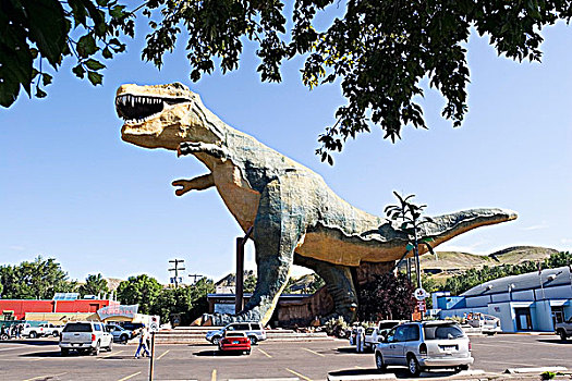 雕塑,恐龙,德兰赫勒,艾伯塔省,加拿大