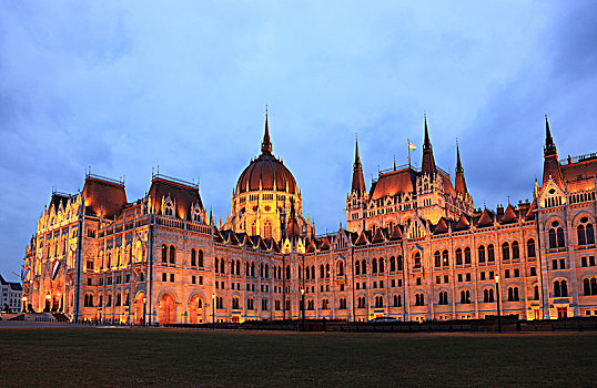 光亮,国会大厦,黄昏,布达佩斯,匈牙利,欧洲