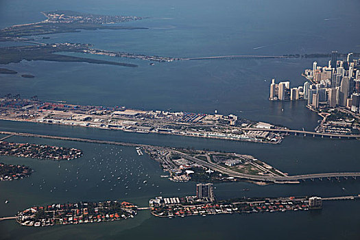 航拍,城市,海洋,迈阿密,佛罗里达,美国
