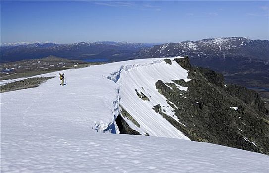 远足者,雪,浩大,雪景,国家公园,挪威,斯堪的纳维亚