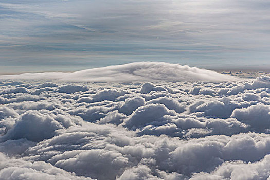 透镜状,云,积云,高处,上面,层次,北莱茵威斯特伐利亚,德国,欧洲