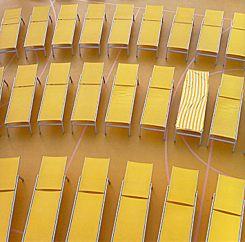 游船,黄色,太阳椅