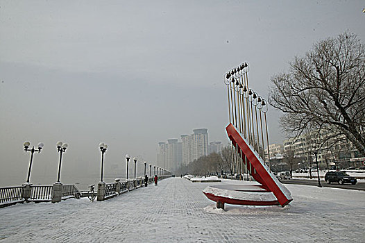 吉林松花江雪景