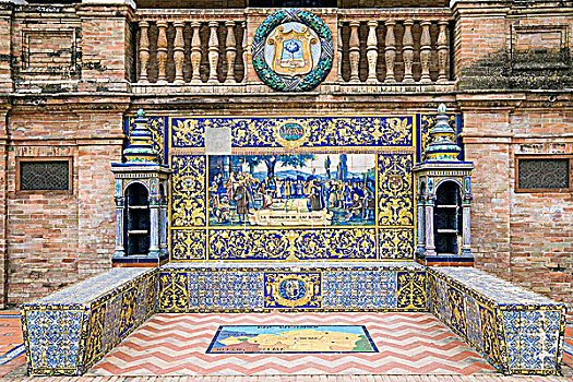 砖瓦,凹室,西班牙,塞维利亚,安达卢西亚,2007年