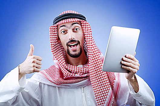 年轻,阿拉伯,平板电脑