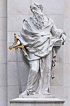 雄伟,雕塑,剑,户外,萨尔茨堡,大教堂,萨尔茨堡省,奥地利,欧洲