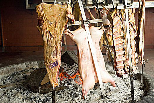 传统,慢,烹饪,阿根廷,烧烤,肉,餐馆,布宜诺斯艾利斯