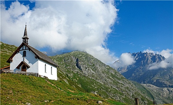 高山,风景,教会