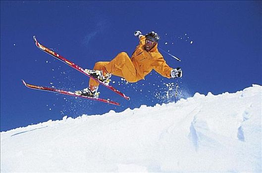高山滑雪板,冬季运动,跳跃,落下,假日