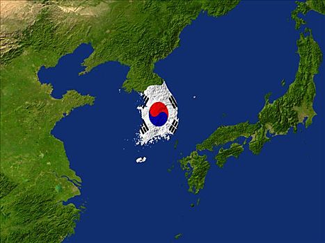 韩国卫星地图图片