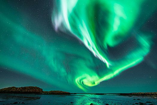 北极光,斯奈山半岛,冰岛,欧洲