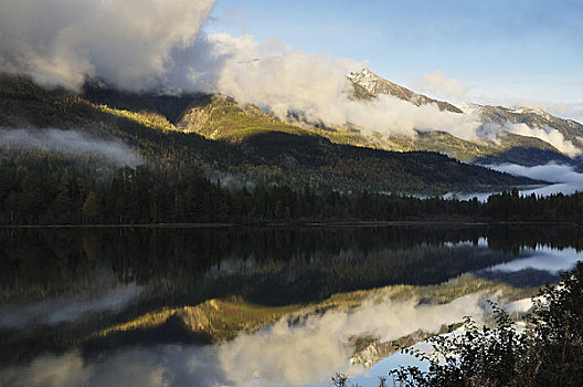 峰顶湖,中心,库特尼,不列颠哥伦比亚省,加拿大