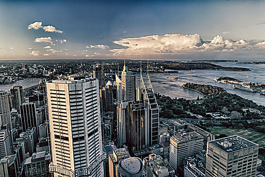澳大利亚,悉尼,风景,塔,伦敦眼,摩天大楼,房子