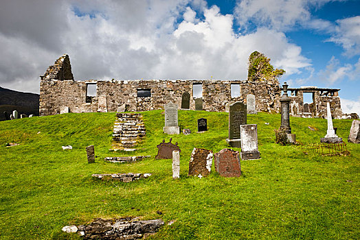 老,墓地,斯凯岛,苏格兰,英国,欧洲