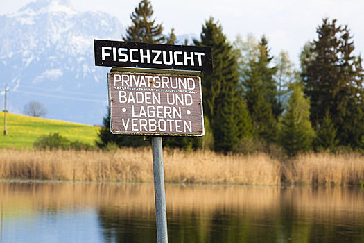 警告,唱,捕鱼业,巴伐利亚,德国