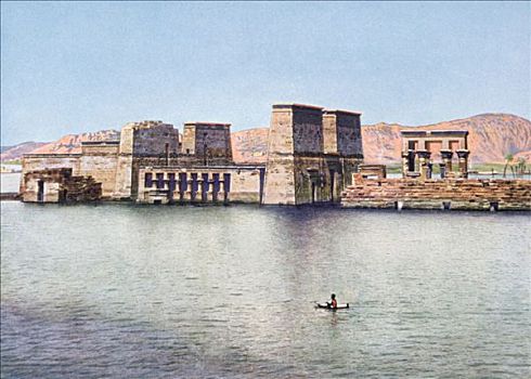 寺庙,伊希斯,菲莱岛,埃及,20世纪