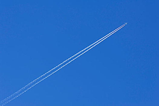 飞机,飞行云,蓝天