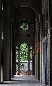 武汉古德寺建筑长廊