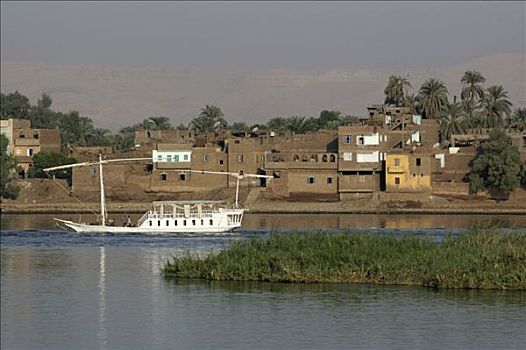 尼罗河,靠近,路克索神庙,埃及,非洲