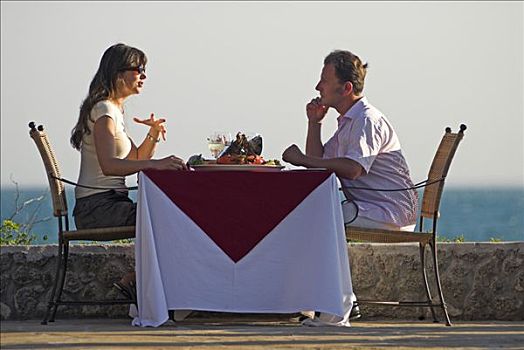 伴侣,餐饭,岛屿,莫桑比克,非洲