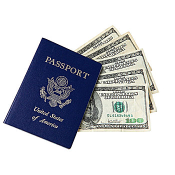 美国,护照,100,美元,钞票