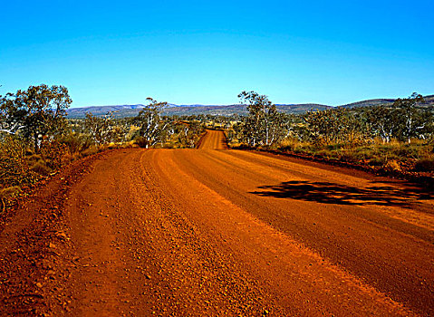 红色,泥土,砾石,道路,偏远地区,西北地区,澳大利亚