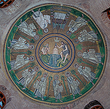 图案,穹顶,洗礼堂,5世纪,艺术家,未知