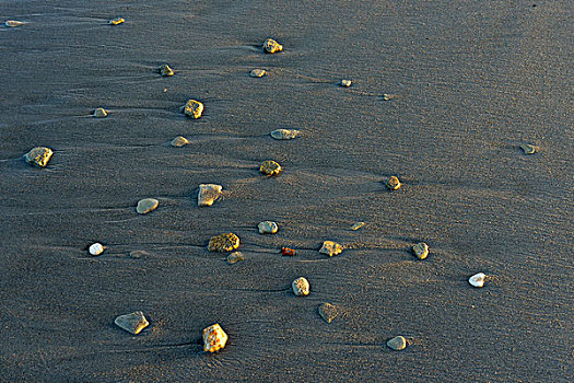 小,石头,鹅卵石,散开,海滩,赫尔戈兰岛,德国