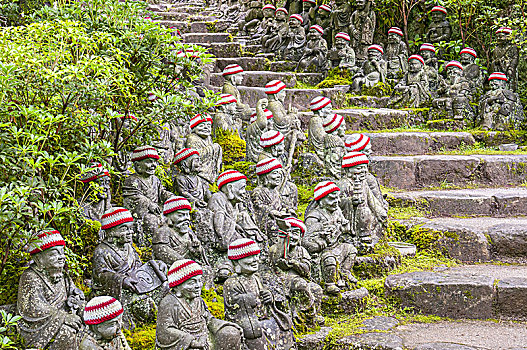 佛,排列,道路,庙宇,地面,宫岛,广岛,日本