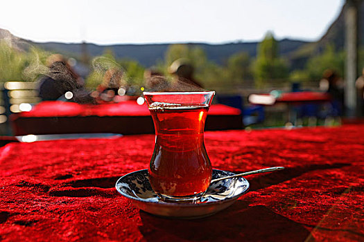 红茶,郁金香,玻璃杯,安纳托利亚,土耳其,亚洲
