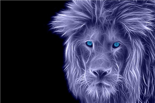 蓝色,头像,狮子