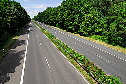 高速公路,空,公路,法兰克福香肠,木头,法兰克福,黑森州,德国,欧洲