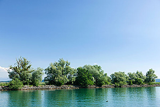 湖,岩石,堤