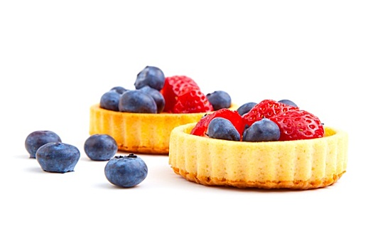 甜点,水果蛋糕,草莓,蓝莓