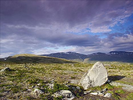 风景,石头,山谷,多夫勒国家公园,挪威,斯堪的纳维亚,北欧