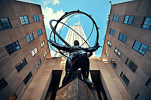 纽约,洛克菲勒,广场,阿特拉斯神,雕塑,国家历史地标,复杂,商业,建筑