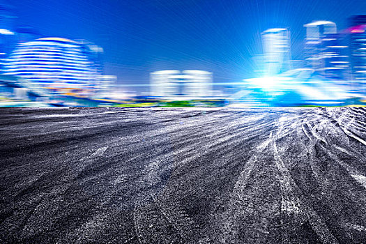 夜景,道路,城市,建筑,风景