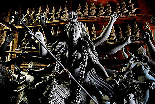 神像,印度教,女神,孟加拉,九月,2007年
