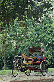 休息,人力车,新加坡