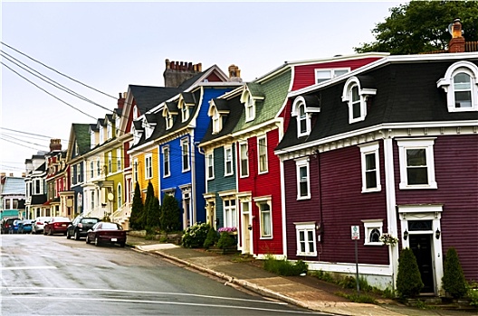 彩色,房子,纽芬兰