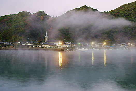 蒸汽,雾,熊本,日本