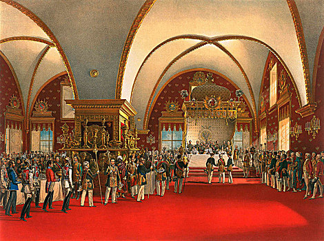 加冕,酒席,大厅,宫殿,莫斯科,克里姆林宫,艺术家