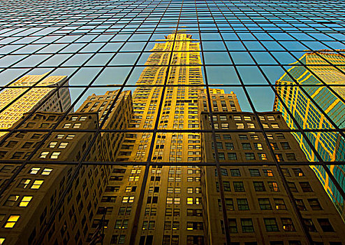 建筑,反射,纽约,美国