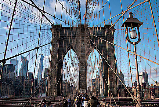 布鲁克林大桥,纽约,美国,曼哈顿,风景,天际线