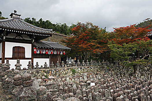 日本寺庙,石头,纪念,地面,岚山,京都,日本
