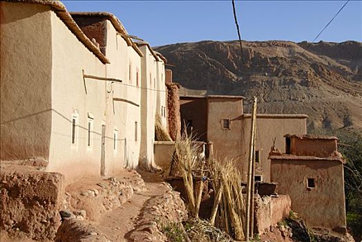 房子,粘土,大阿特拉斯山,摩洛哥
